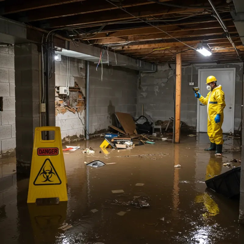 Flooded Basement Electrical Hazard in Midland, NC Property