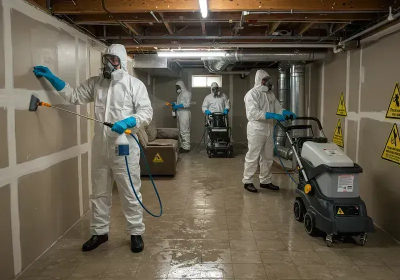 Basement Moisture Removal and Structural Drying process in Midland, NC